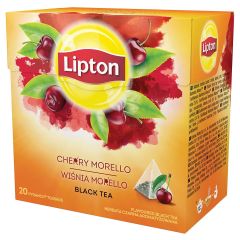 Ceai negru cu aroma de cirese, 20plicuri/cutie, Cherry Morello Lipton Pyramid