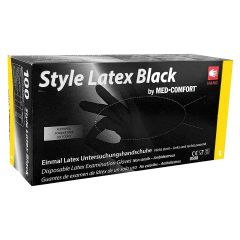 Manusi de unica folosinta din latex, nepudrate, negre, marimea XL, 100 buc/set, MSV