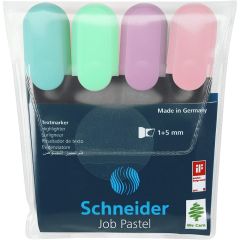 Textmarker 4 culori/set (turcoaz, menta, lavanda, roze), Job Pastel Schneider
