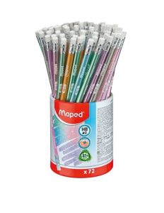 Creion cu guma, HB, 72buc, Black Peps Deco Glitter Maped