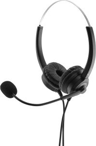 Casti on-ear cu microfon, negru, cu fir, MROS304 MediaRange