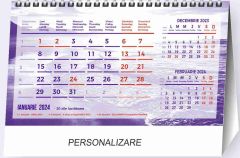 Calendar triptic de birou, 22cm x 12cm, 2024, NOVA