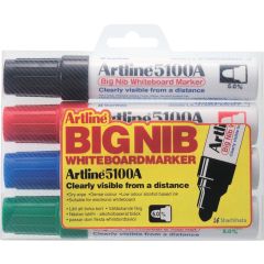 Whiteboard marker 4 buc/set (albastru, negru, rosu, verde), varf 5,0 mm, ARTLINE 5100A