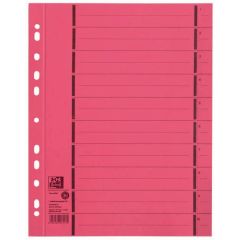 Separatoare carton rosu A4 100buc/set Oxford