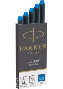 Patroane lungi, cerneala albastra, 5buc/set, Quink Standard 1950383 Parker