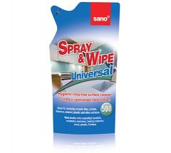 Rezerva detergent cu pulverizator, universal pt toate suprafetele lavabile, 500ml, Spray&Wipe Sano