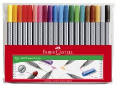 Liner 20 culori/set, varf 0,4mm, Grip Faber Castell-FC151620